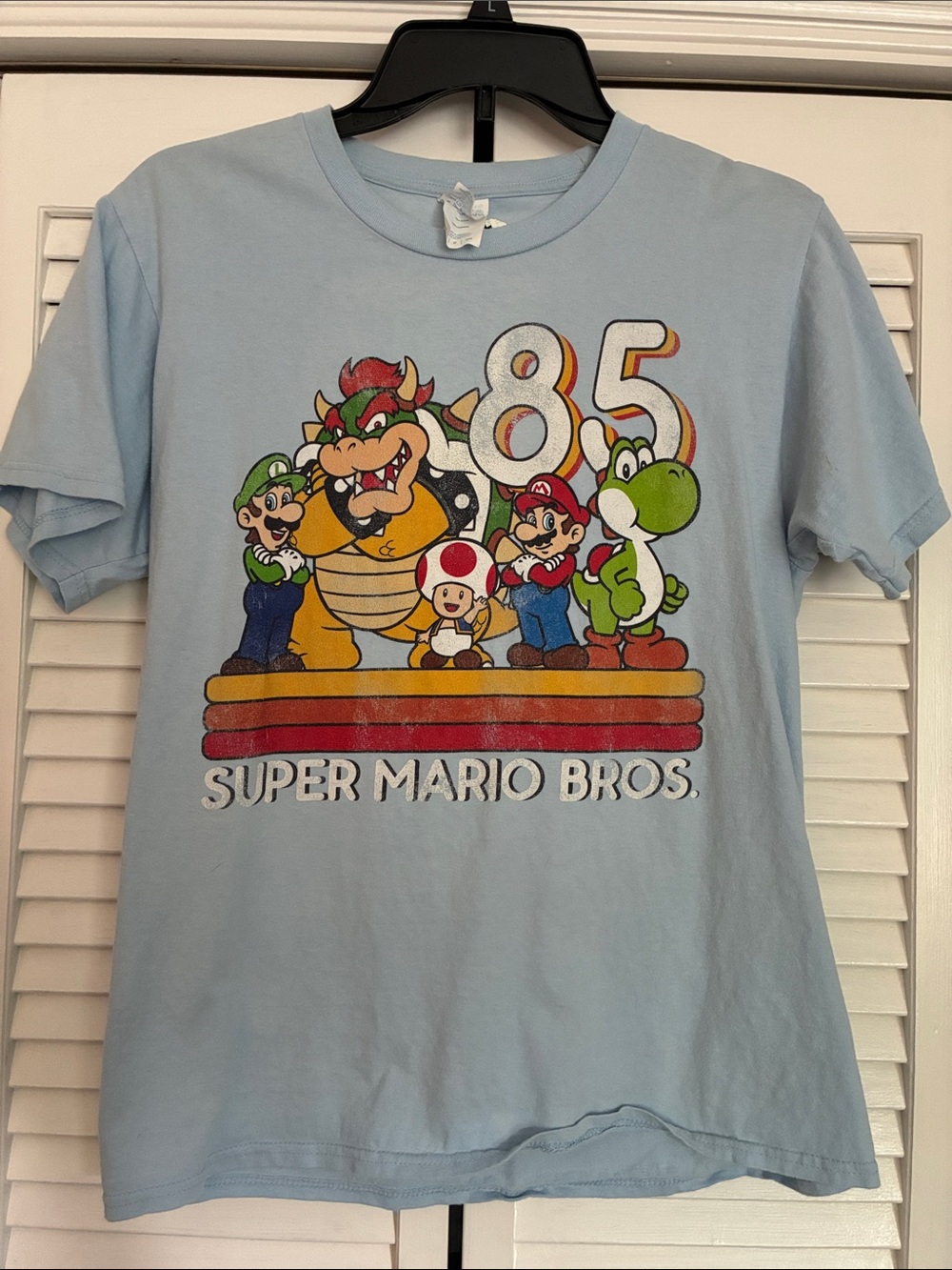 🎮 Nintendo Super Mario Bros. 85 Retro Graphic Tee - Light Blue